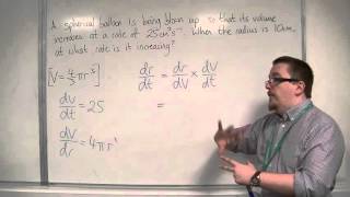 OCR MEI Core 3 4.08 Solving a Connected Rates of Change Problem Example 2