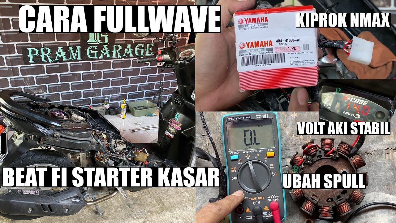 CARA FULLWAVE BEAT FI STARTER KASAR PASANG KIPROK NMAX/TIGER || PASANG KABEL FULLWAVE BY PRAM GARAGE