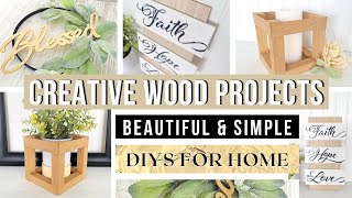 WOODEN HOME DECOR DIYS | Budget Friendly Crafts that look High-End | Dollar DIYS TO TRY