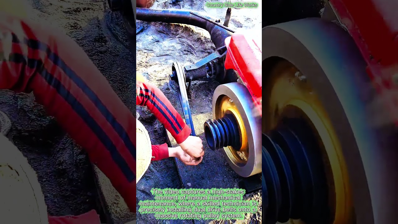 Mechanical Mastery: Precision Belt Installation on Heavy Industrial Machinery 