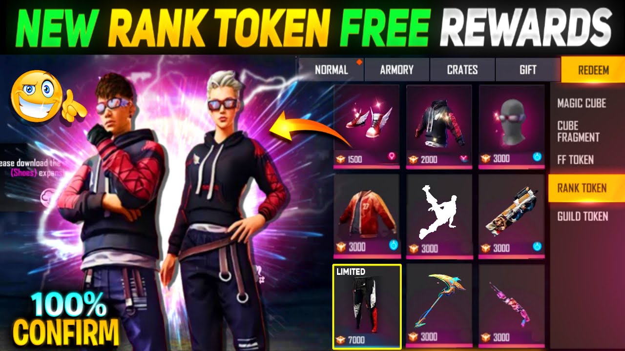 NEXT RANK SEASON FREE FIRE | NEXT RANK TOKEN REWARDS | FREE FIRE NEW EVENT | FREE FIRE NEW UPDATE
