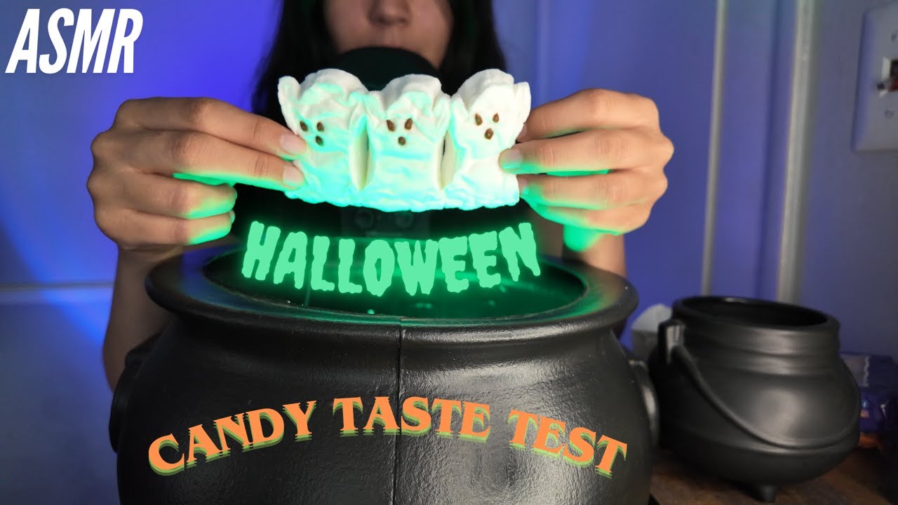 ASMR: Halloween Candy Taste Test 👻🎃 |chewing, mouth sounds, crinkling ...