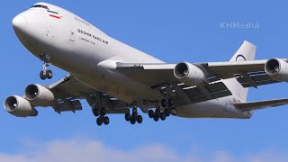 старый белый иранский Боинг 747-200F Qeshm Fars Air EP-FAA посадка