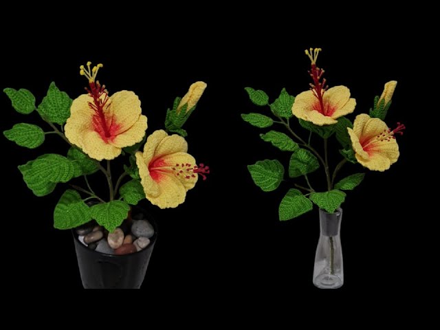 How to crochet Hibiscus/Shoe flowers (Teaser only) - YouTube