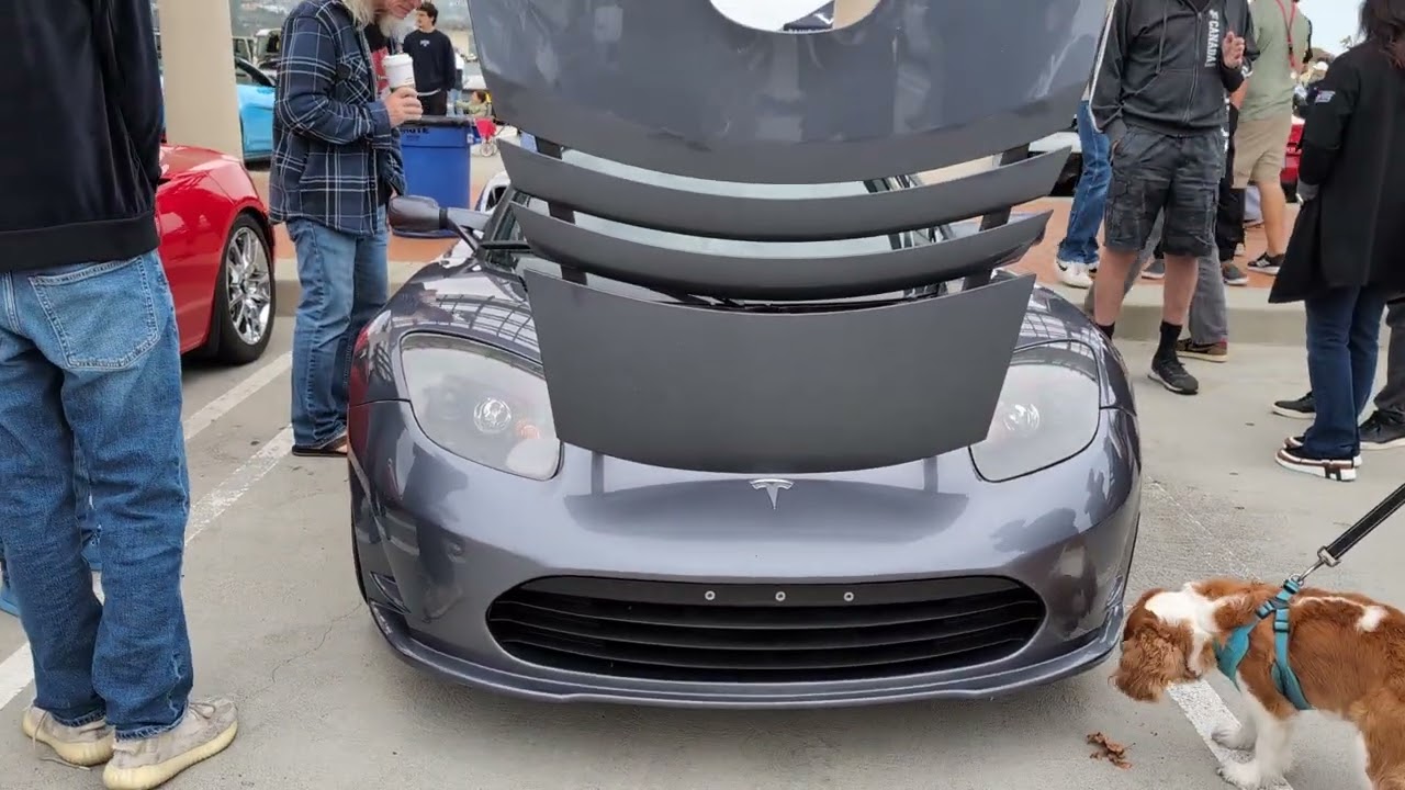 Electric Legends ⚡ Twin Tesla Roadsters | Red & Gray Roadsters at Cars and Coffee San Clemente