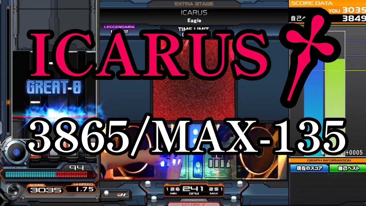 黒イカ伸びた🦑】ICARUS†(SPL)3865(MAX-135)【実力テスト課題曲