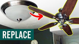 How to Replace a Light with a Ceiling Fan (Install a Ceiling Fan) - Step by Step