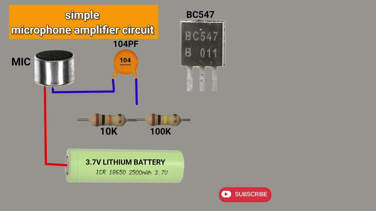 Simple microphone amplifier circuit || mic 🎤 microphone 