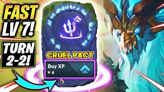 FASTEST LEVEL 7 in 1 ROUND?! (CRUEL PACT) - SET 7 TFT Teamfight Tactics BEST Comps Gameplay Guide