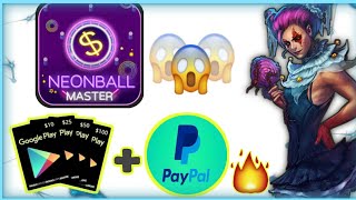 شرح تطبيق {Neonball Master } لربح كل يوم بطاقة جوجل بلاي و رصيد paypal مجانا 2020 screenshot 4