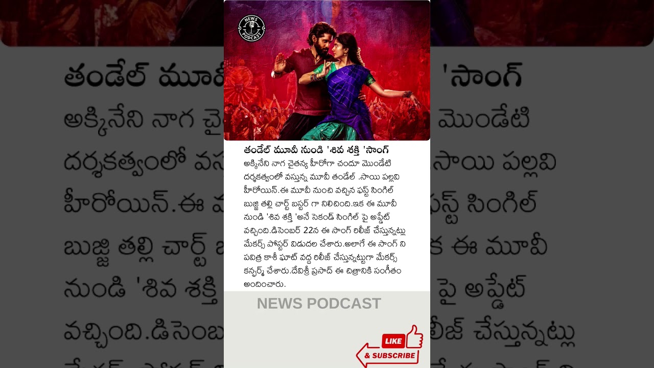 Thandel movie second song update 