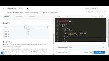 Perfect Trio Codechef solution || Starter 71 codechef contest