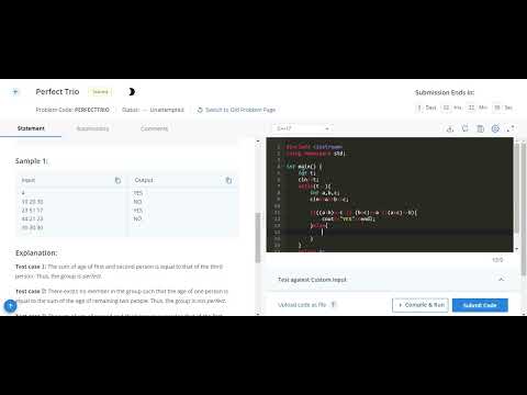 Perfect Trio Codechef solution || Starter 71 codechef contest