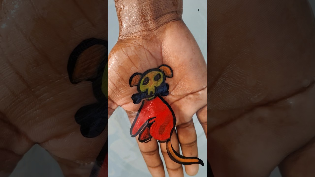 Intresting Red ♥️ dog drawing 😍 on water 💦 