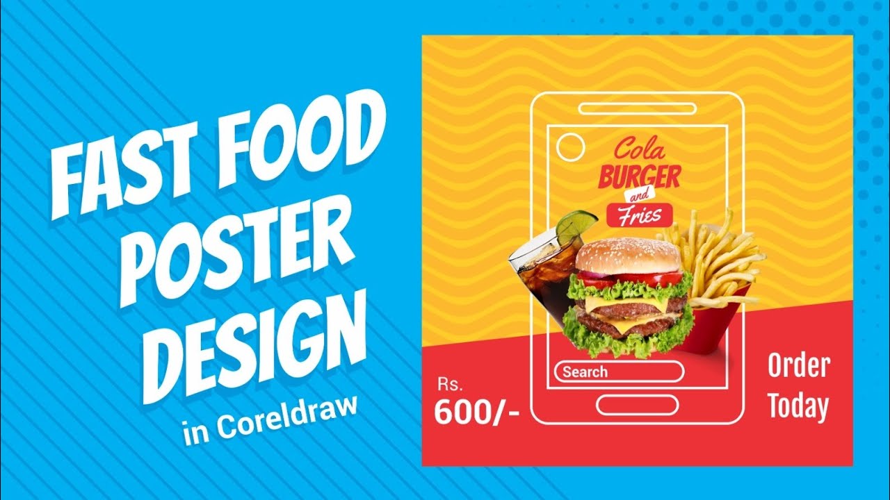 Most Creative Fast Food Poster Design | CorelDraw Tips & Tricks | Hindi | Urdu