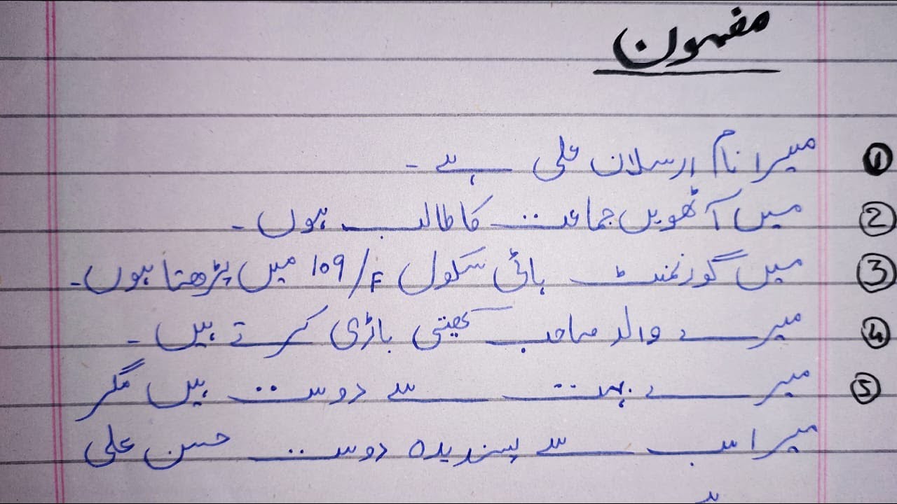 self introduction in urdu essay