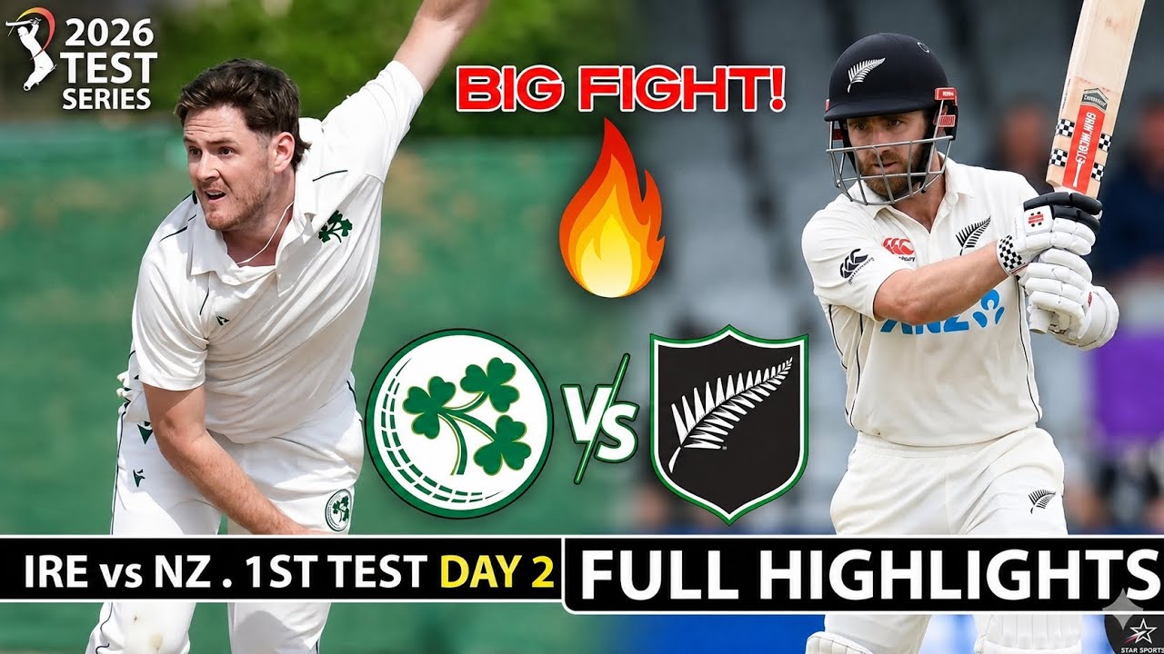 Ireland vs New Zealand 1st Test Day 2 Highlights | Full Match ...