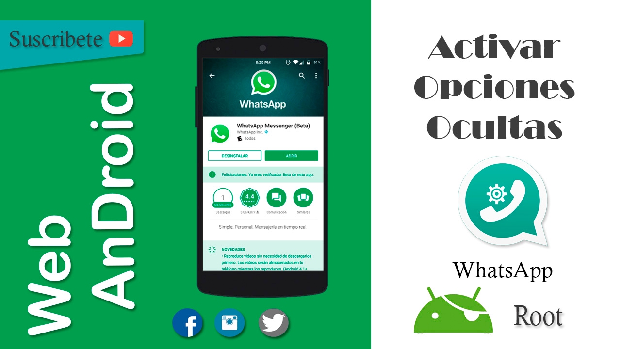 Activar Funciones Ocultas En WhatsApp | Web AnDroid - YouTube