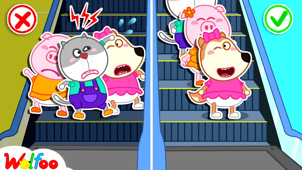 Don’t Do This! Escalator Safety Tips for Kids | Cartoon for Kids | Wolfoo Channel