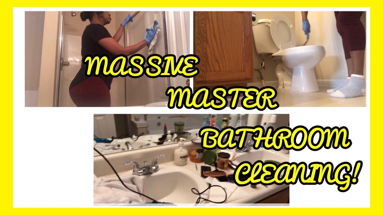 MASSIVE MASTER BATHROOM CLEANING ROUTINE | CLEAN WITH ME | CLEANING MOTIVATION