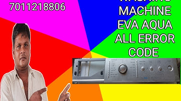 IFB front load washing machine eva aqua error code with repair