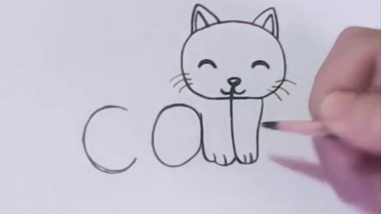 Vẽ mèo từ chữ CAT  YouTube