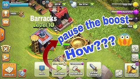 How to pause/play any boost|clashofclan|robinclasher|except builder boost