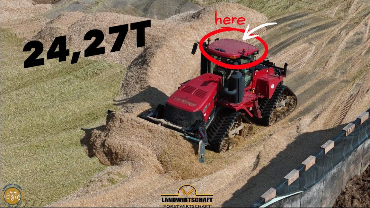 Silo Action auf der BGA Genthin! Mais silieren mit CASE Quadrac 24,27T Walzen alles Fest!