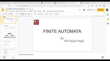 Automata Theory(AT/TCS)-Lecture 3 Finite Automata