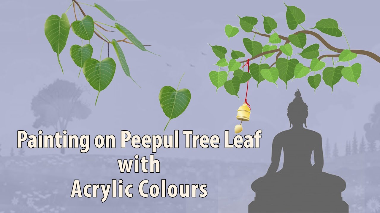 Acrylic Colours | Painting | On Ficus Religiosa (Bodhi Tree/Peepul Tree) Leaf | [ June, 2020 ]