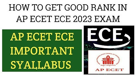 ap ecet ece  2023 exam tips! ap ecet ece 2023 important syallabus! how to get good rank in ap ecet