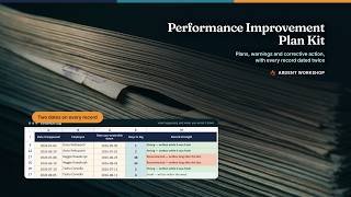 Performance Improvement Plan (PIP) & Corrective Action: Scored Evidence, Check-Ins (Excel/Sheets)