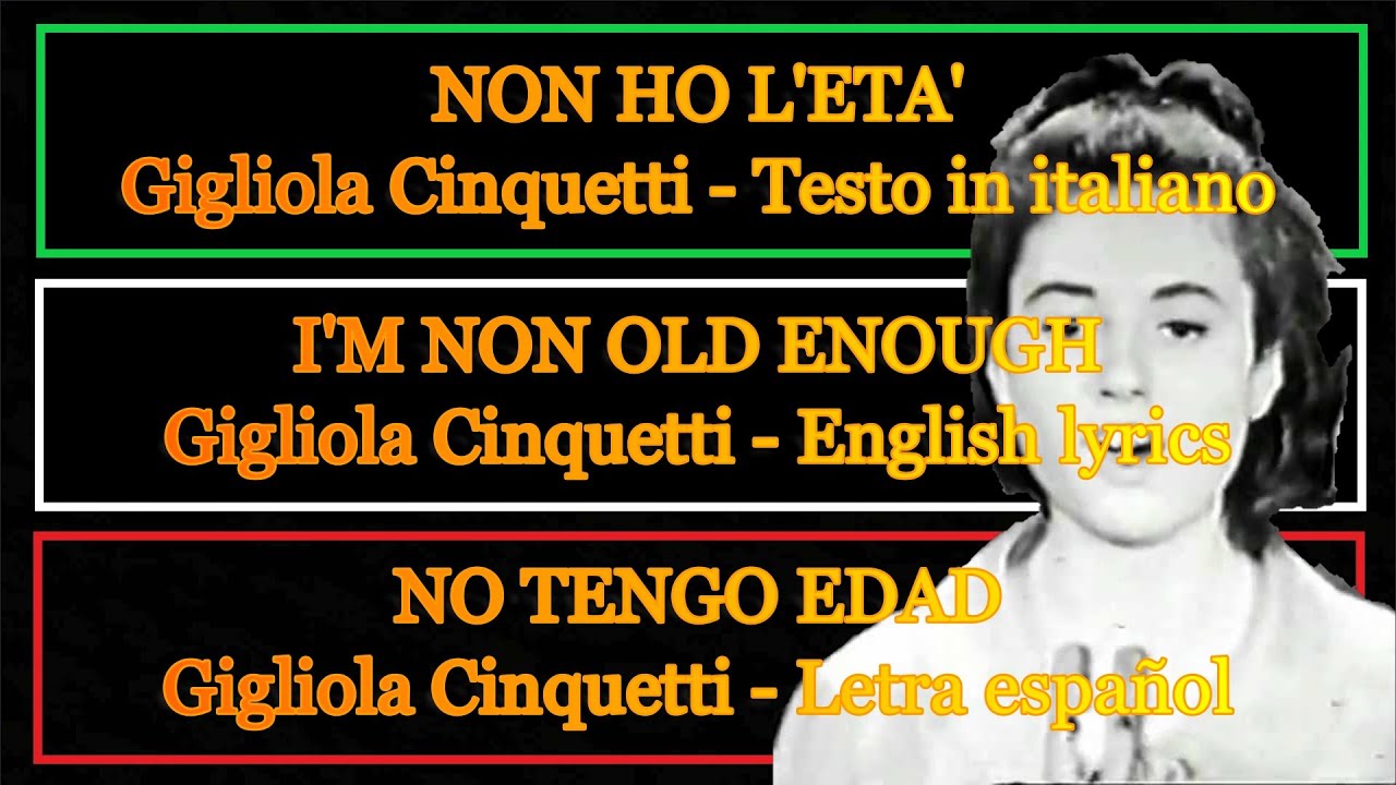 NON HO L'ETÀ Gigliola Cinquetti winner ESC 1964 (Letra Español
