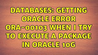 Databases: Getting oracle error ora-00103 when I try to execute a package in oracle 10g