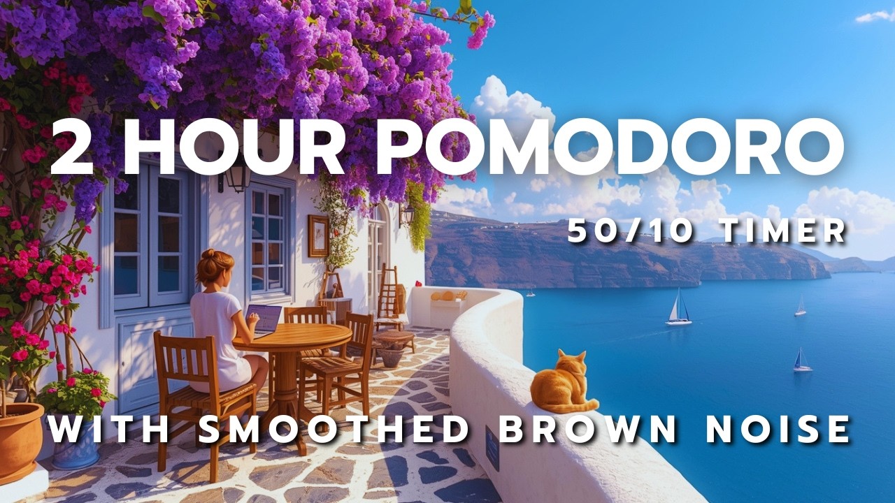 2 Hour Pomodoro Timer with SMOOTHED BROWN NOISE for Deep Work – 50/10 ...