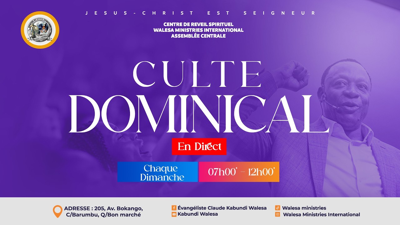 𝗗𝗶𝗿𝗲𝗰𝘁 : 𝗖𝗨𝗟𝗧𝗘 𝗗𝗨 𝗗𝗜𝗠𝗔𝗡𝗖𝗛𝗘 𝟬𝟭 𝗠𝗔𝗥𝗦 𝟮𝟬𝟮𝟲 (𝗔𝗩𝗘𝗖  𝗘𝘃. 𝗖𝗟𝗔𝗨𝗗𝗘 𝗞𝗔𝗕𝗨𝗡𝗗𝗜 𝗪𝗔𝗟𝗘𝗦𝗔 )