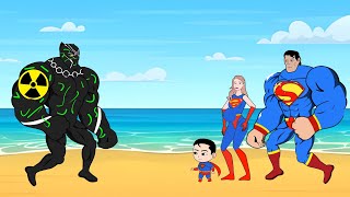 Rescue Team HULK Family & SUPERMAN, SUPER GIRL vs Team Zombie Blackphanter :  Evolution Mystery