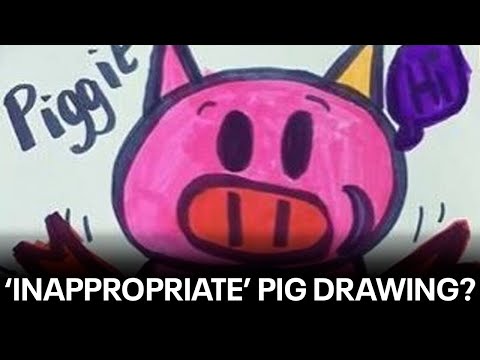 Child's drawing of pig called 'inappropriate' by school goes viral