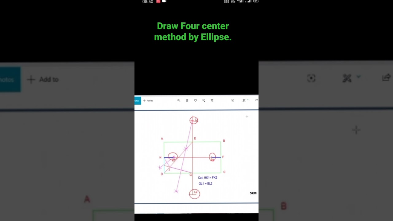 DRAW ELLIPSE BY FOUR CENTER METHOD. 