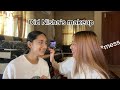 Doing my sisters makeup 