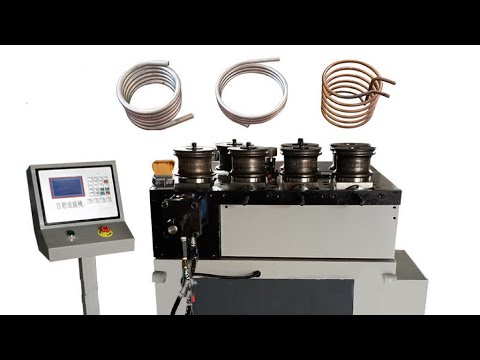 HOGI metal pipe tube bending rolling rounding machine - YouTube