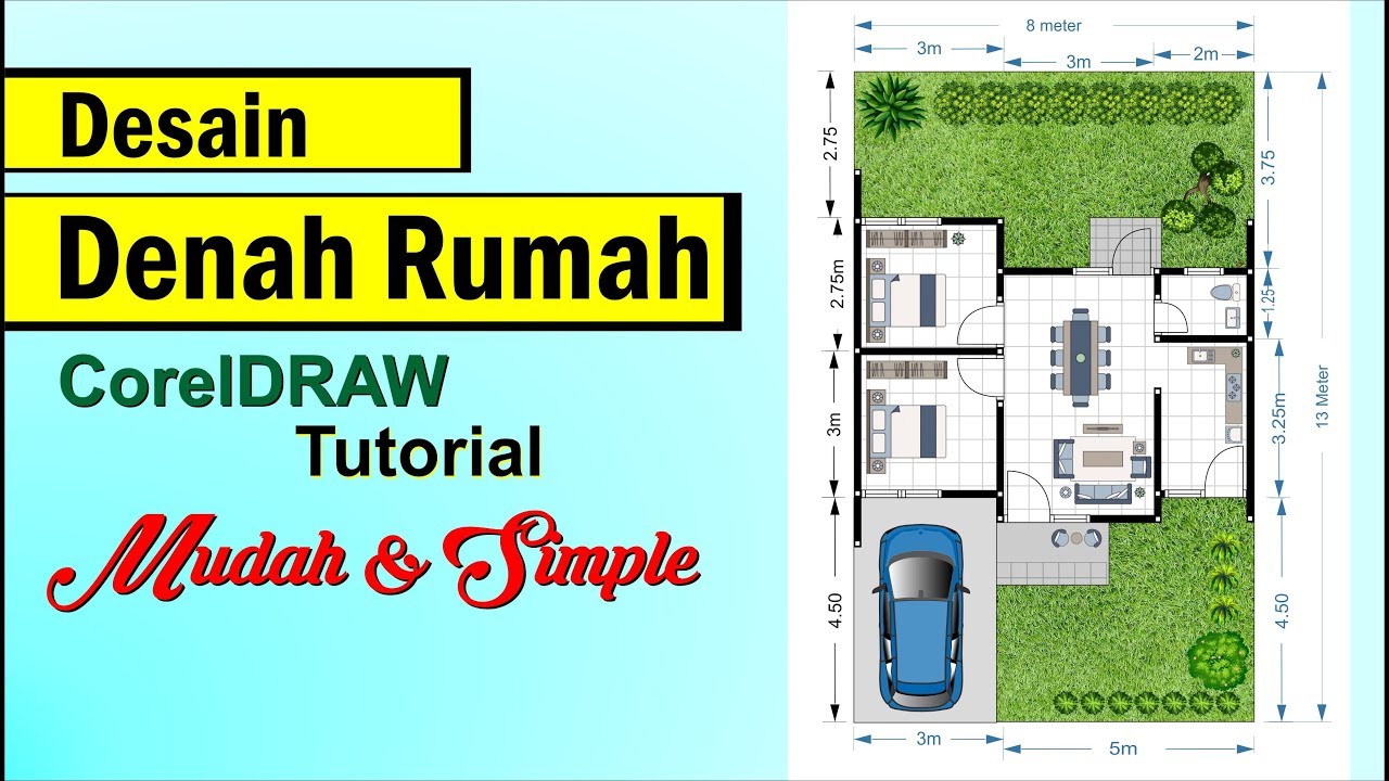  Desain  Denah  Rumah  dengan CorelDraw Tutorial Coreldraw 