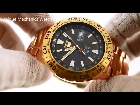 Seiko 5 Sports SRP440K1 Gold Plated Men's Travel Watch - YouTube