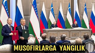 Musofirlarga yangilik Putin Shavkat Mirziyoyev Rassiya O'zbekiston #2024