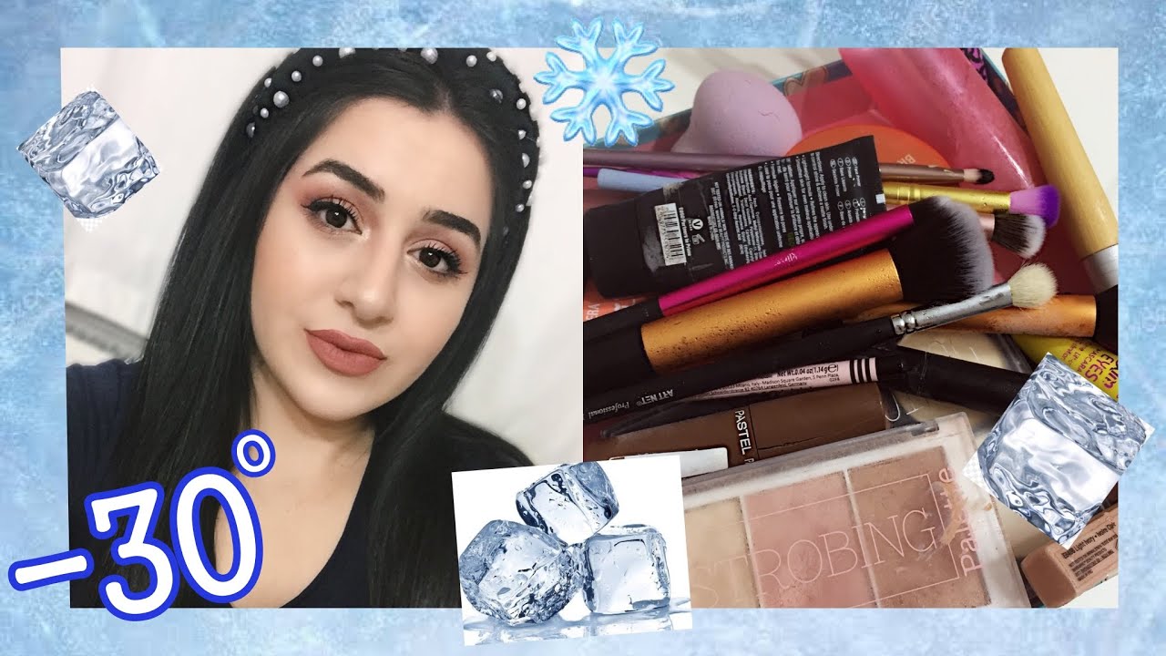 DONMUŞ ÜRÜNLERLE MAKYAJ CHALLENGE ❄️ | -30 DERECE!