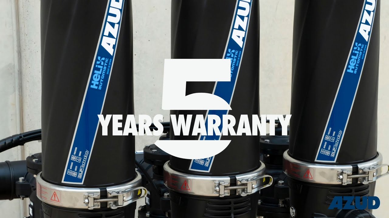 Jusqu'à 10 ans de garantie sur votre équipement de filtration AZUD HELIX