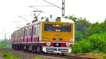 Single Windshield High Speedy Howrah - Katwa Local EMU Dressed Like Colourful MEDHA Skipping Curve