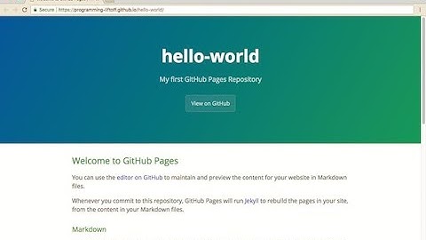 Create Your First GitHub Pages Website