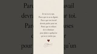 Ton travail devrait parler pour toi. Mais ce n’est pas toujours le monde dans lequel on vit. 🌸🫶🏾