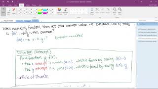 1.3-4 Function Notation, Intercepts